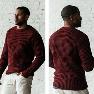 Taylor Stitch Waffle Fisherman Wool Sweater M 40